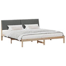 vidaXL Ágykeret fejtámlával Barna 200 x 200 cm Tömör fenyőfa