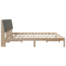 vidaXL Ágykeret fejtámlával Barna 200 x 200 cm Tömör fenyőfa