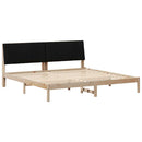 vidaXL Ágykeret fejtámlával Barna 200 x 200 cm Tömör fenyőfa