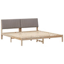 vidaXL Ágykeret fejtámlával Barna 200 x 200 cm Tömör fenyőfa