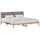 vidaXL Ágykeret fejtámlával Barna 200 x 200 cm Tömör fenyőfa
