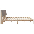 vidaXL Ágykeret fejtámlával Barna 200 x 200 cm Tömör fenyőfa
