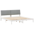 vidaXL Ágykeret fejtámlával Fehér 200 x 200 cm Tömör fenyőfa