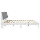 vidaXL Ágykeret fejtámlával Fehér 200 x 200 cm Tömör fenyőfa