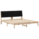 vidaXL Ágykeret fejtámlával Barna 180 x 200 cm Tömör fenyőfa