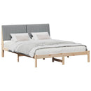 vidaXL Ágykeret fejtámlával Barna 150 x 200 cm Tömör fenyőfa