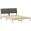 vidaXL Ágykeret fejtámlával Barna 150 x 200 cm Tömör fenyőfa