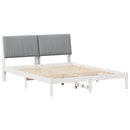 vidaXL Ágykeret fejtámlával Fehér 150 x 200 cm Tömör fenyőfa
