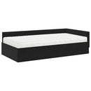 vidaXL Sarok Ágykeret Matraccal Egyéb fejtámlával 2 pcs Fekete Bársony