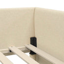 vidaXL Sarok Ágykeret Matraccal 2 db Krém 90 x 190 cm szövet