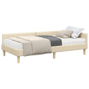 vidaXL Sarok Ágykeret Matraccal 2 db Krém 90 x 190 cm szövet