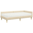 vidaXL Sarok Ágykeret Matraccal 2 db Krém 90 x 190 cm szövet