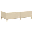 vidaXL Sarok Ágykeret Matraccal 2 db Krém 90 x 190 cm szövet