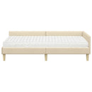 vidaXL Sarok Ágykeret Matraccal 2 db Krém 90 x 190 cm szövet