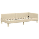 vidaXL Sarok Ágykeret Matraccal 2 db Krém 90 x 190 cm szövet