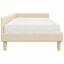 vidaXL Sarok Ágykeret Matraccal 2 db Krém 90 x 190 cm szövet