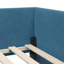 vidaXL Sarok Ágykeret Matraccal 2 db Kék 90 x 190 cm Bársony