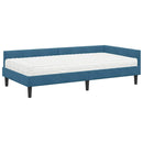 vidaXL Sarok Ágykeret Matraccal 2 db Kék 90 x 190 cm Bársony