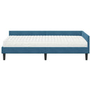vidaXL Sarok Ágykeret Matraccal 2 db Kék 90 x 190 cm Bársony