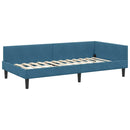 vidaXL Sarok Ágykeret Matraccal 2 db Kék 90 x 190 cm Bársony