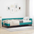 vidaXL Sarok Ágykeret Matraccal 2 db Türkiz 90 x 200 cm Bársony