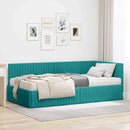 vidaXL Sarok Ágykeret Matraccal fejtámlával 2 pcs Türkiz Bársony