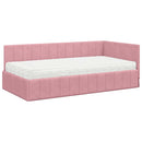 vidaXL Sarokágy keret matracmal Rózsaszín 90 x 190 cm Bársony