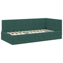 vidaXL Sarok Ágykeret Matraccal 2 db Sötétzöld 100 x 200 cm Bársony