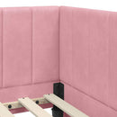 vidaXL Sarok Ágykeret Matraccal 2 db Rózsaszín 90 x 200 cm Bársony