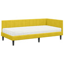 vidaXL Sarokágy keret matracmal fejtámlával Sárga 90 x 200 cm Bársony