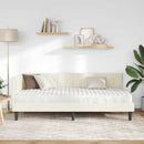 vidaXL Sarok Ágykeret Matraccal 2 db Krém 90 x 200 cm Bársony