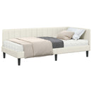 vidaXL Sarok Ágykeret Matraccal 2 db Krém 90 x 200 cm Bársony