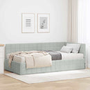 vidaXL Sarok Ágykeret Matraccal 2 db Világosszürke 90 x 190 cm Bársony