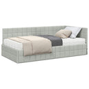 vidaXL Sarok Ágykeret Matraccal 2 db Világosszürke 90 x 190 cm Bársony