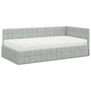 vidaXL Sarok Ágykeret Matraccal 2 db Világosszürke 90 x 190 cm Bársony