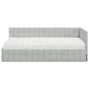 vidaXL Sarok Ágykeret Matraccal 2 db Világosszürke 90 x 190 cm Bársony