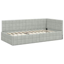 vidaXL Sarok Ágykeret Matraccal 2 db Világosszürke 90 x 190 cm Bársony