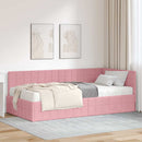 vidaXL Sarok Ágykeret Matraccal 2 db Rózsaszín 100 x 200 cm Bársony