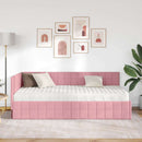 vidaXL Sarok Ágykeret Matraccal 2 db Rózsaszín 100 x 200 cm Bársony