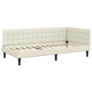 vidaXL Sarok Ágykeret Matraccal fejtámlával Krém 90 x 190 cm Bársony
