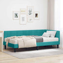 vidaXL Sarok Ágykeret Matraccal fejtámlával Türkiz 90 x 190 cm Bársony