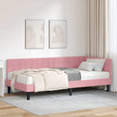 vidaXL Sarok Ágykeret Matraccal 2 db Rózsaszín 90 x 200 cm Bársony