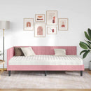 vidaXL Sarok Ágykeret Matraccal 2 db Rózsaszín 90 x 200 cm Bársony