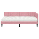vidaXL Sarok Ágykeret Matraccal 2 db Rózsaszín 90 x 200 cm Bársony