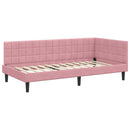 vidaXL Sarok Ágykeret Matraccal 2 db Rózsaszín 90 x 200 cm Bársony