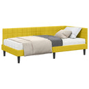 vidaXL Sarok Ágykeret Matraccal fejtámlával 2 pcs Sárga Bársony