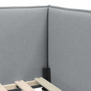 vidaXL Sarok Ágykeret Matraccal 2 db Világosszürke 90 x 190 cm Bársony