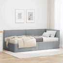 vidaXL Sarok Ágykeret Matraccal 2 db Világosszürke 90 x 190 cm Bársony