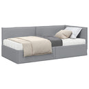 vidaXL Sarok Ágykeret Matraccal 2 db Világosszürke 90 x 190 cm Bársony