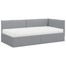 vidaXL Sarok Ágykeret Matraccal 2 db Világosszürke 90 x 190 cm Bársony
